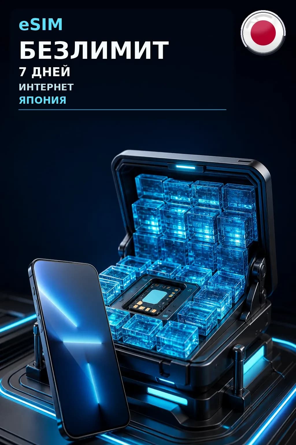 eSIM Япония — БЕЗЛИМИТ, 7 дней — интернет