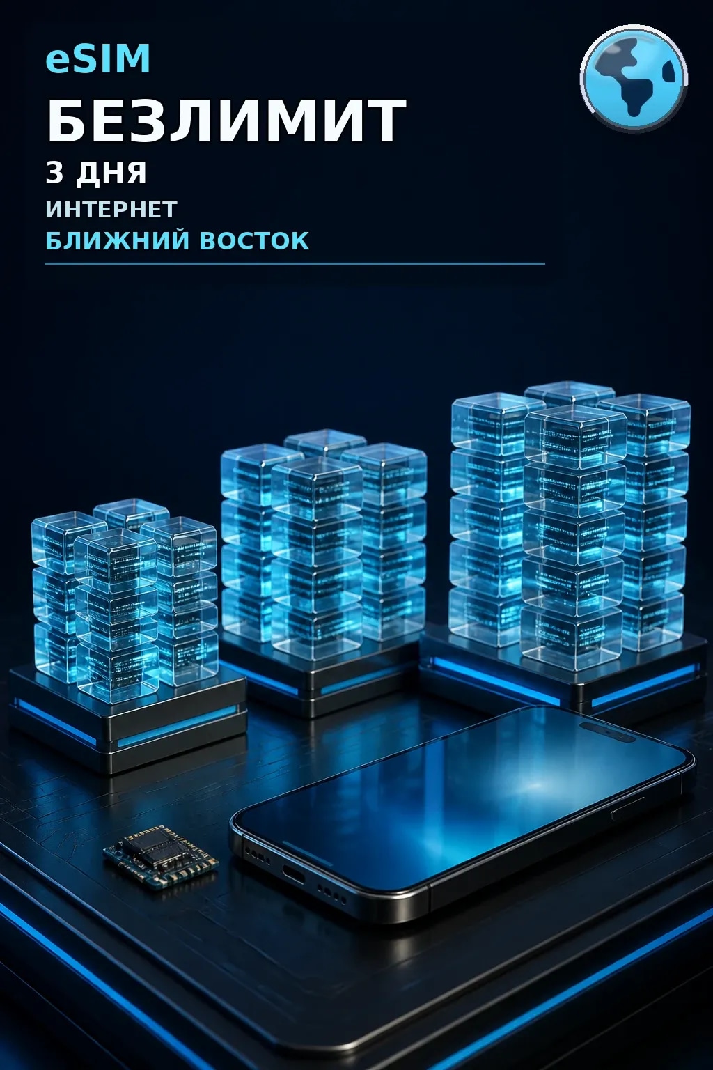 eSIM Ближний Восток — БЕЗЛИМИТ, 3 дня — интернет