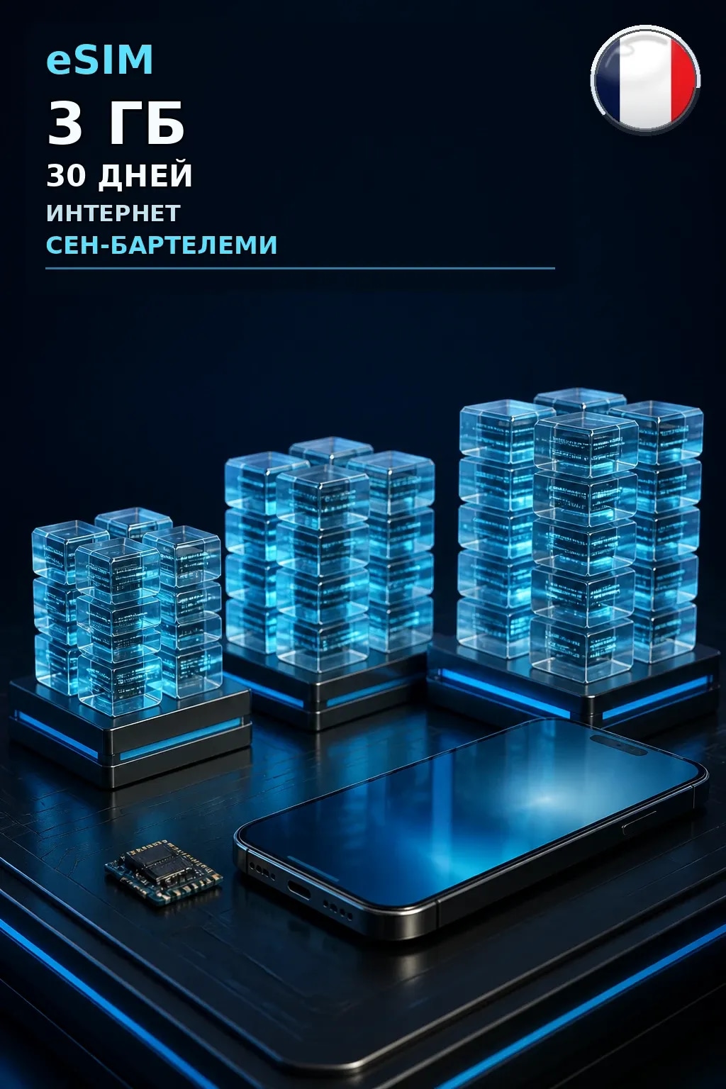 eSIM Сен-Бартелеми — 3 ГБ, 30 дней — интернет
