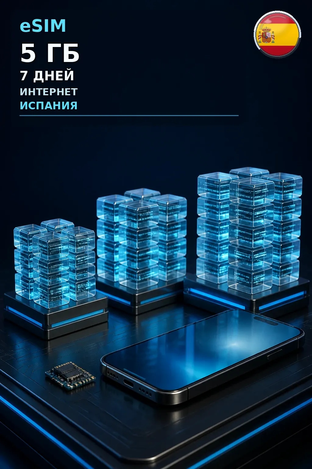 eSIM Испания — 5 ГБ, 7 дней — интернет