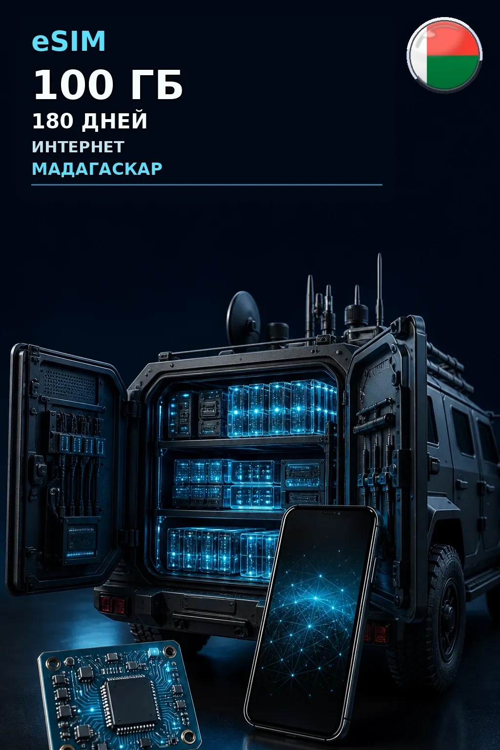 eSIM Мадагаскар — 100 ГБ, 180 дней — интернет