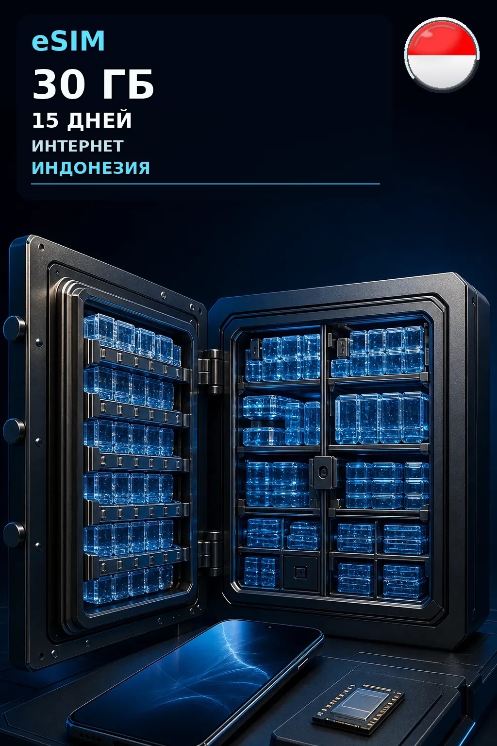 eSIM Индонезия — 30 ГБ, 15 дней — интернет