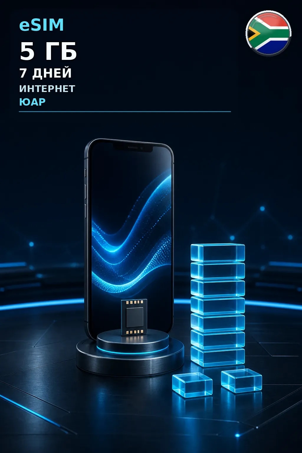 eSIM Юар — 5 ГБ, 7 дней — интернет