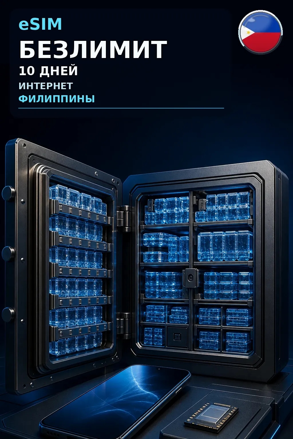 eSIM Филиппины — БЕЗЛИМИТ, 10 дней — интернет