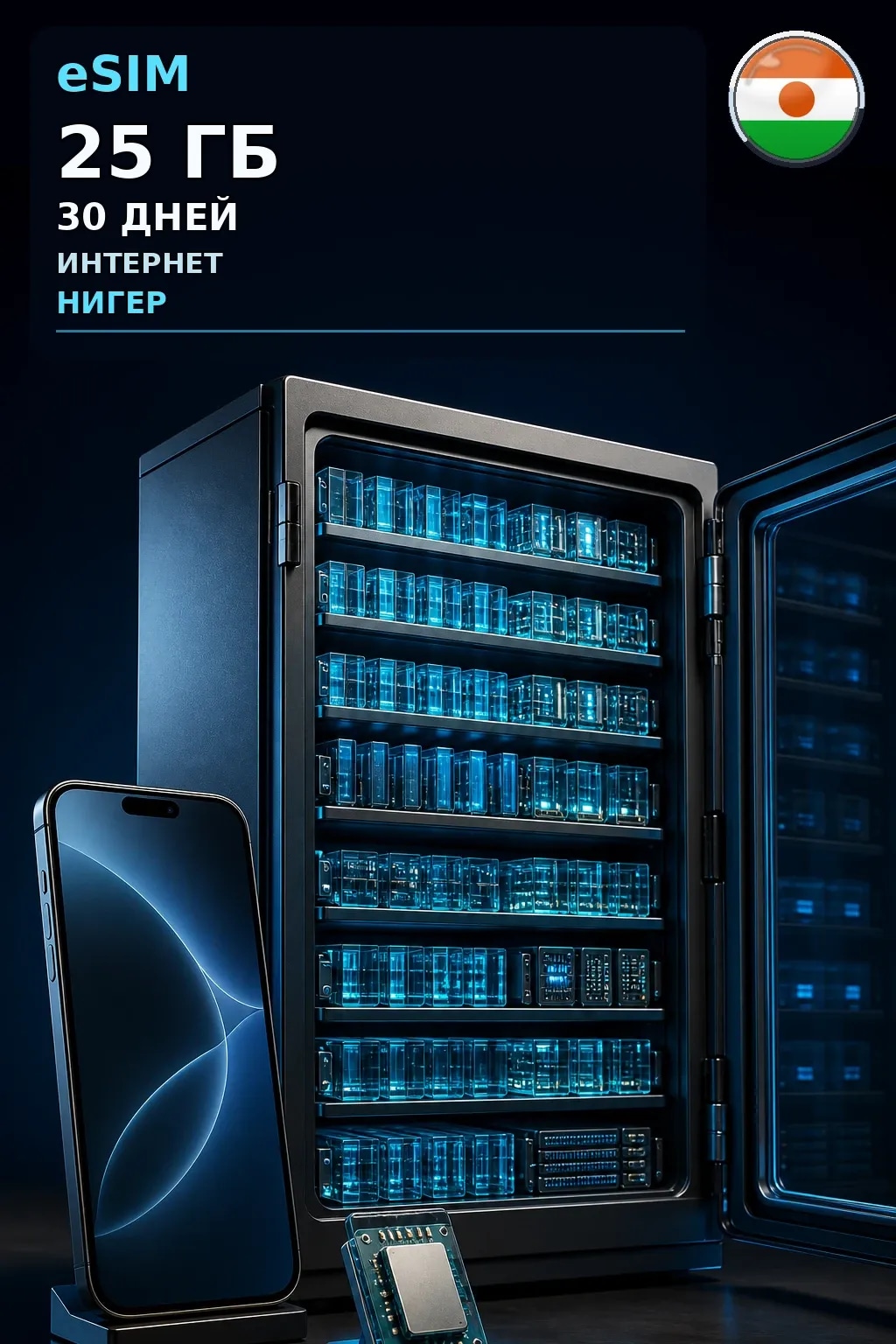eSIM Нигер — 25 ГБ, 30 дней — интернет