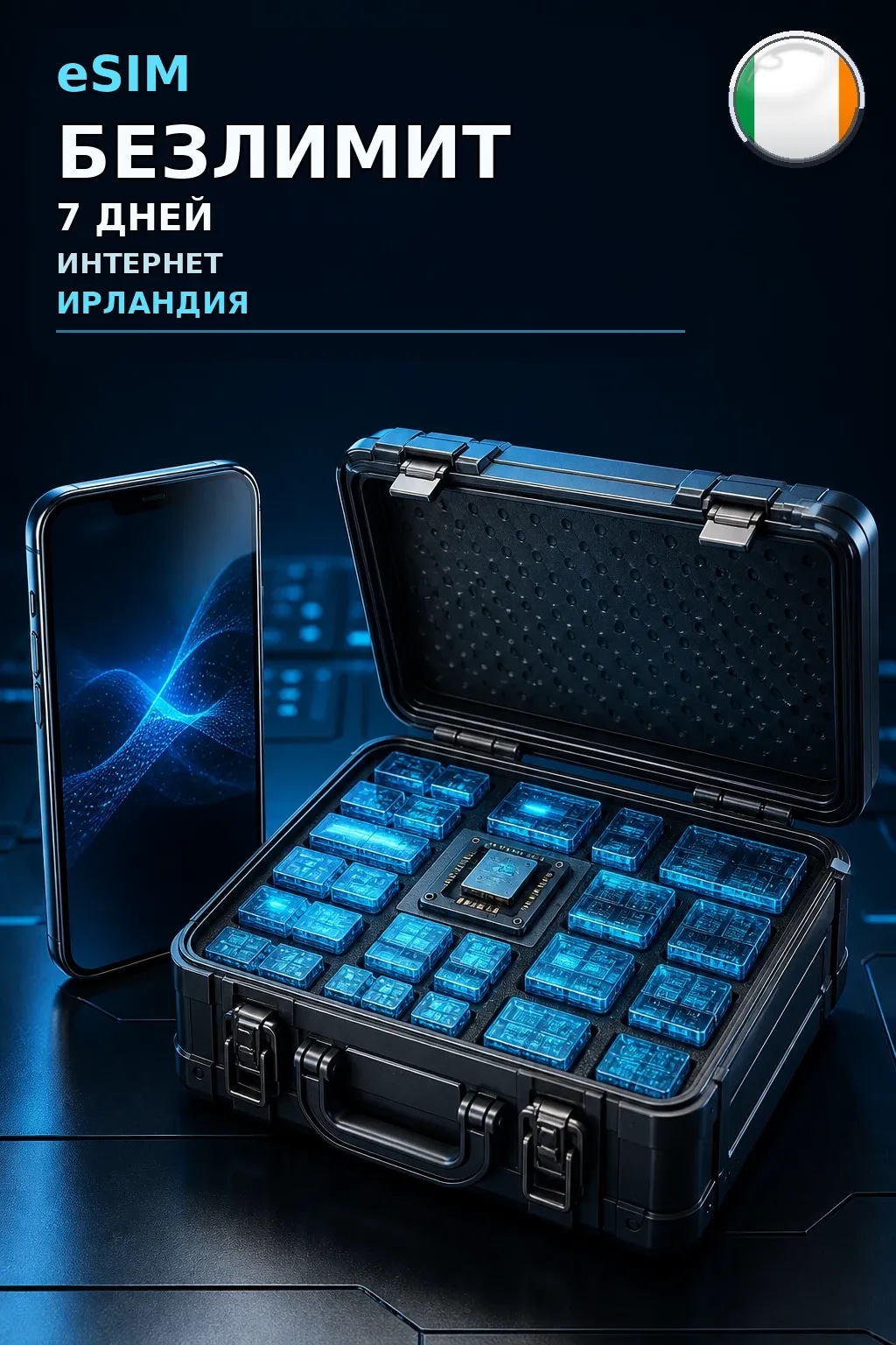 eSIM Ирландия — БЕЗЛИМИТ, 7 дней — интернет