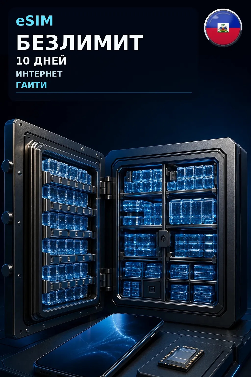 eSIM Гаити — БЕЗЛИМИТ, 10 дней — интернет