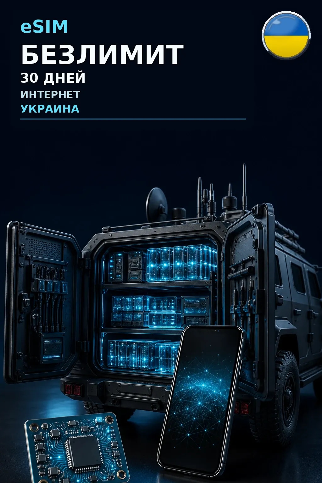 eSIM Украина — БЕЗЛИМИТ, 30 дней — интернет