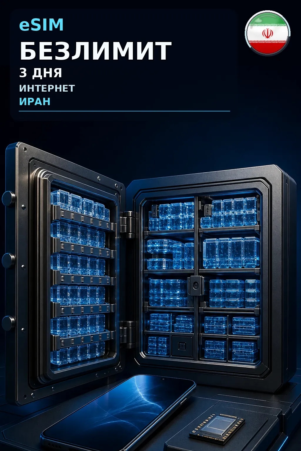 eSIM Иран — БЕЗЛИМИТ, 3 дня — интернет