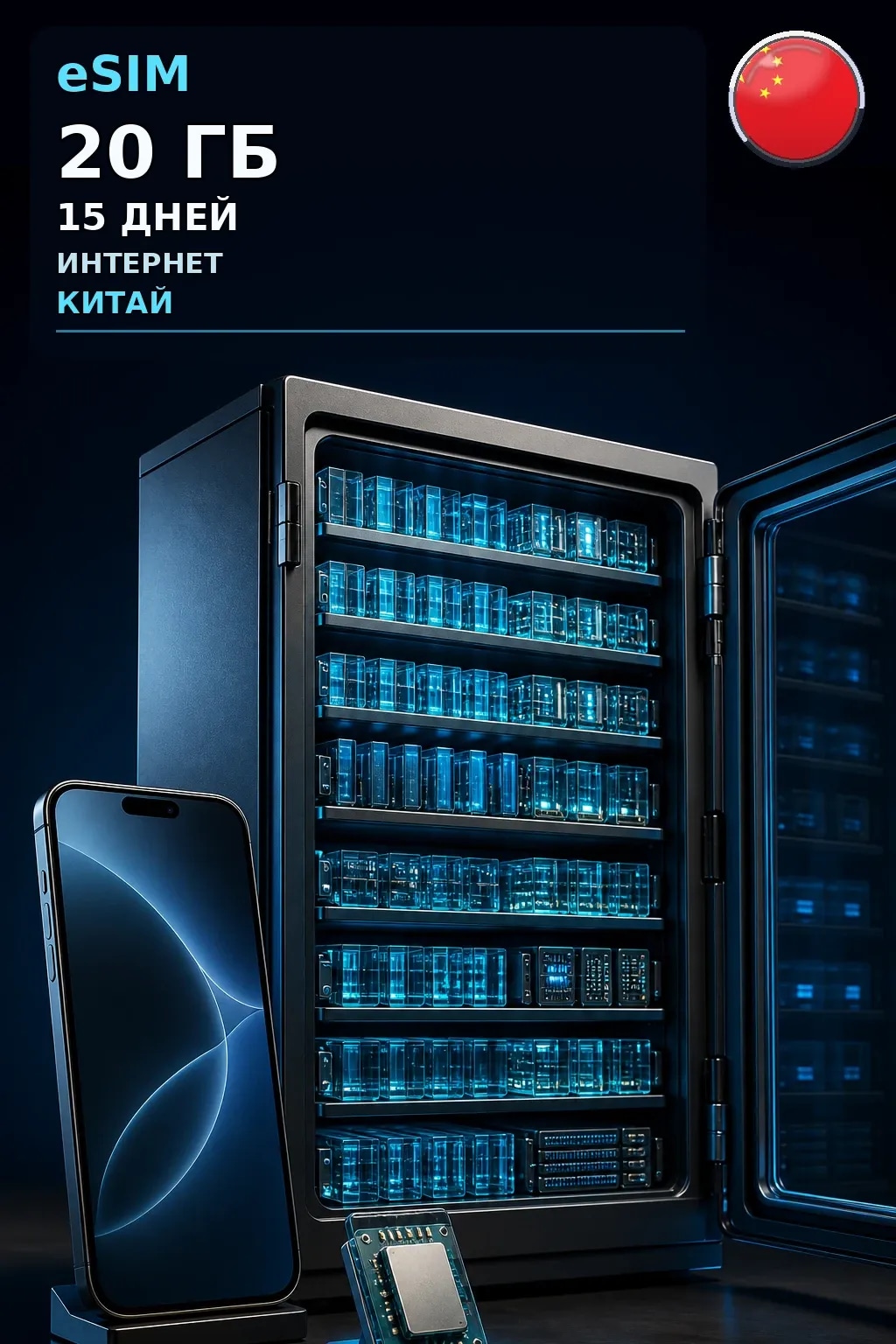 eSIM Китай — 20 ГБ, 15 дней — интернет