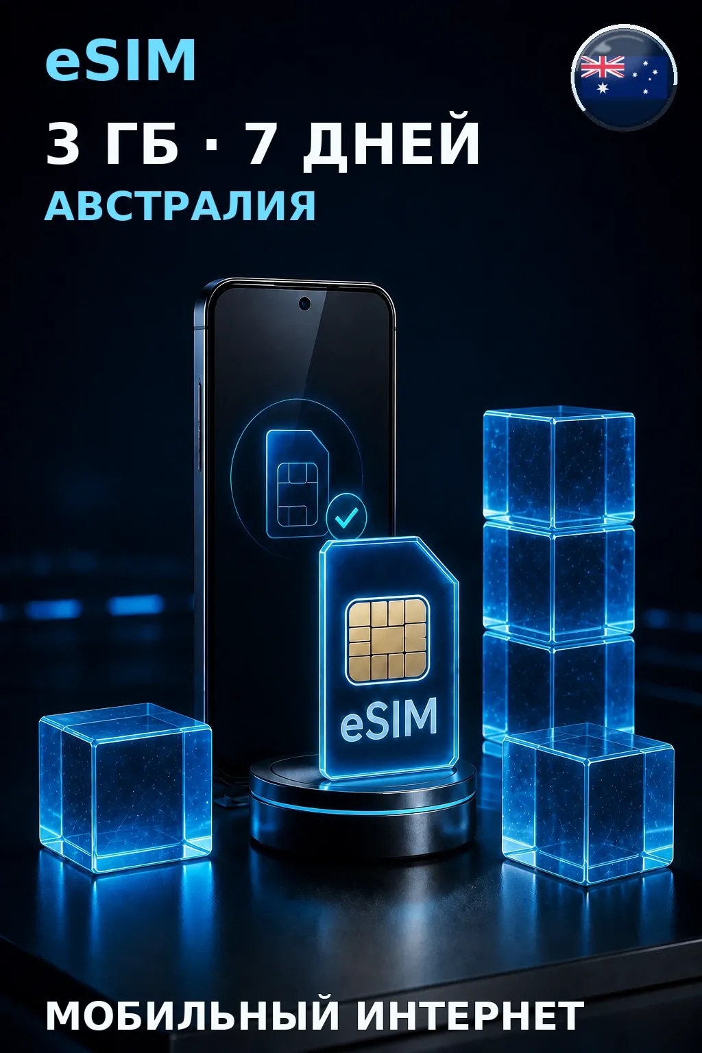 eSIM Австралия — 3 ГБ, 7 дней — интернет