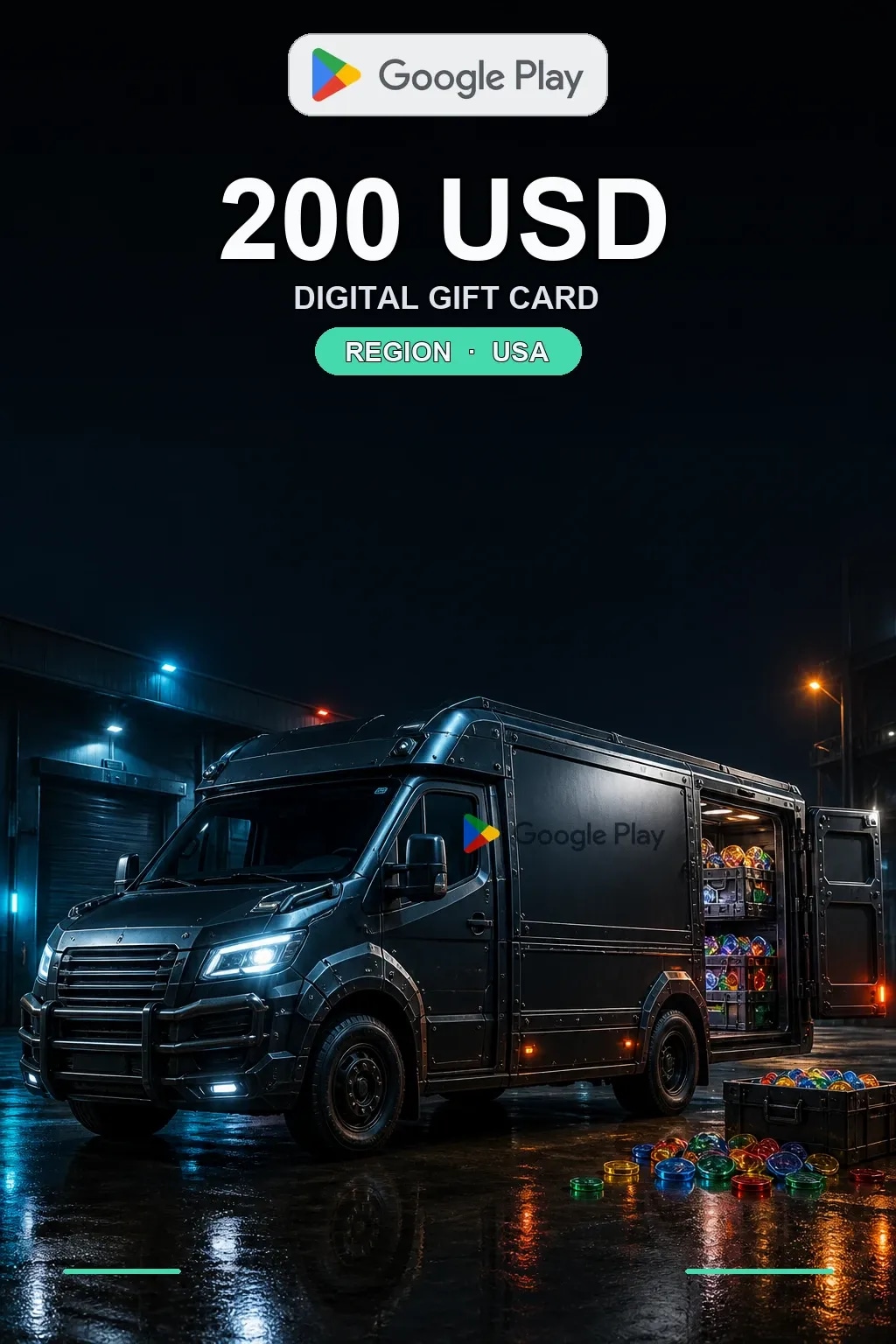 США 200$ - Google Play подарочная карта