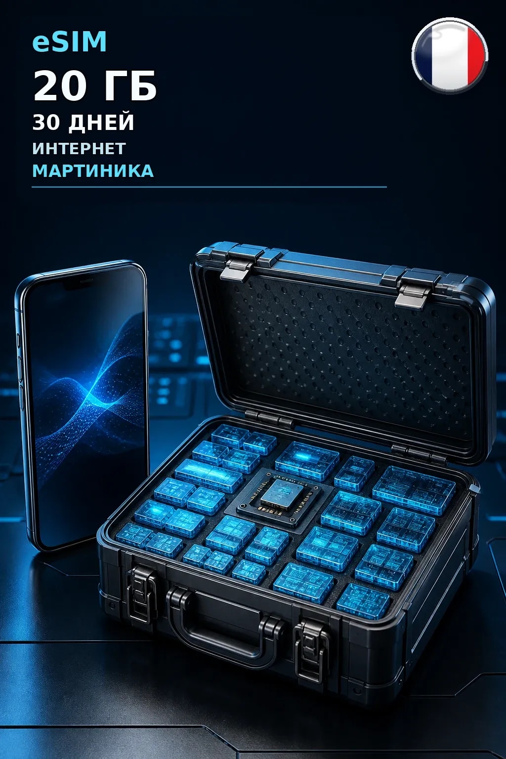 eSIM Мартиника — 20 ГБ, 30 дней — интернет