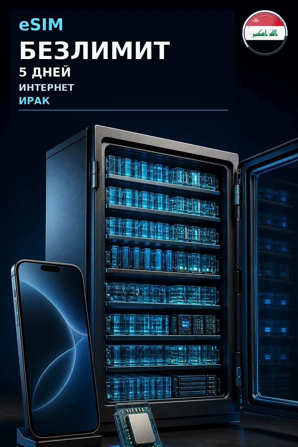 eSIM Ирак — БЕЗЛИМИТ, 5 дней — интернет