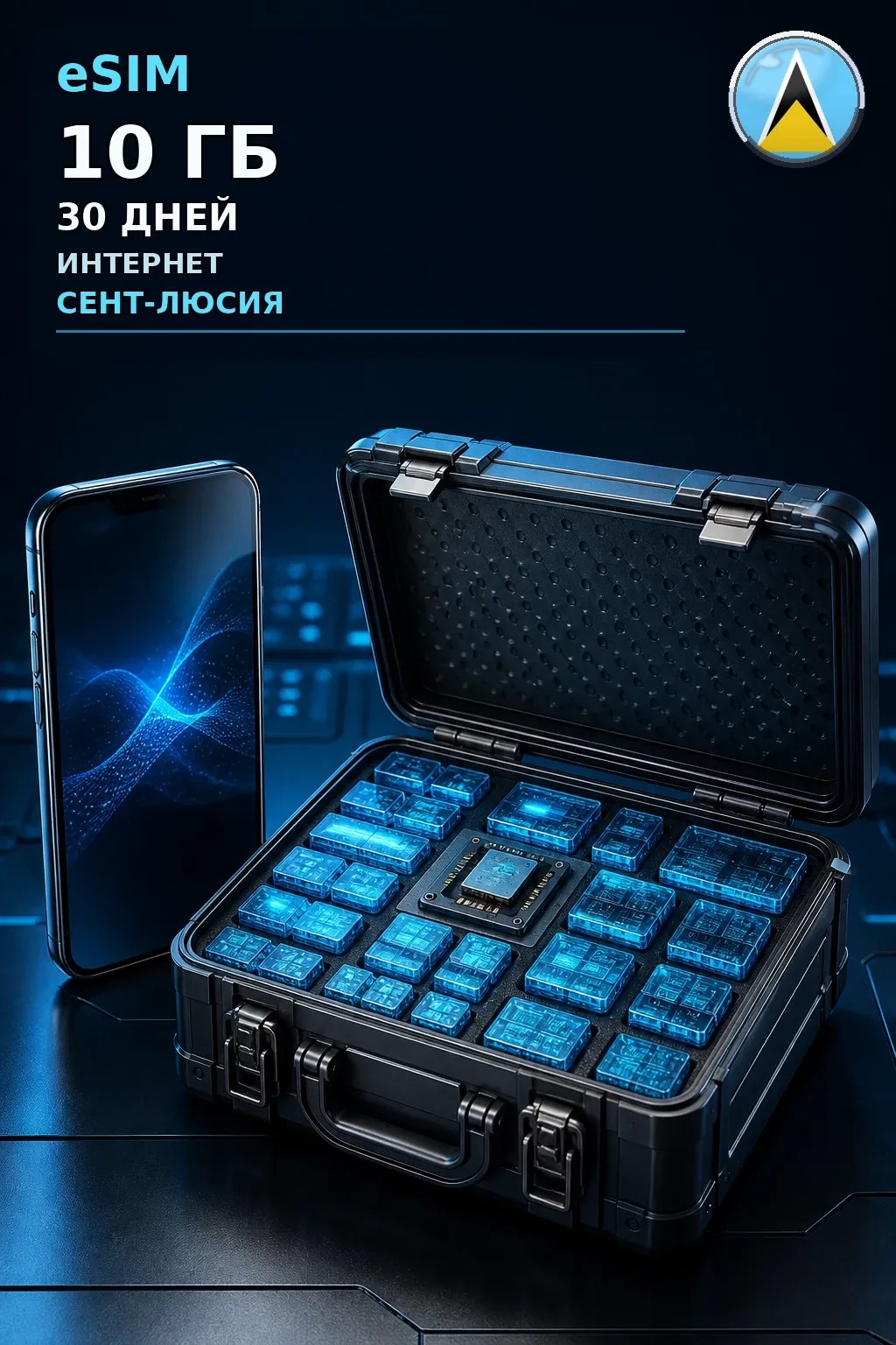 eSIM Сент-Люсия — 10 ГБ, 30 дней — интернет