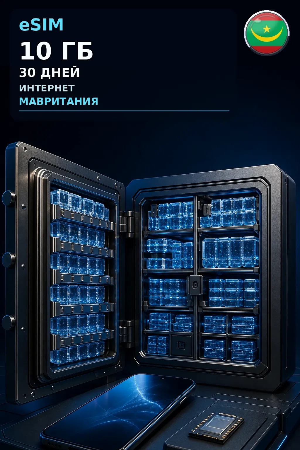 eSIM Мавритания — 10 ГБ, 30 дней — интернет