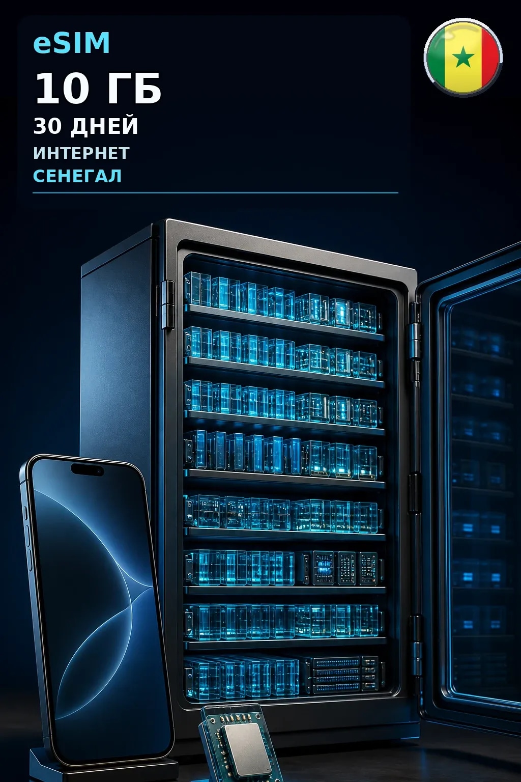 eSIM Сенегал — 10 ГБ, 30 дней — интернет