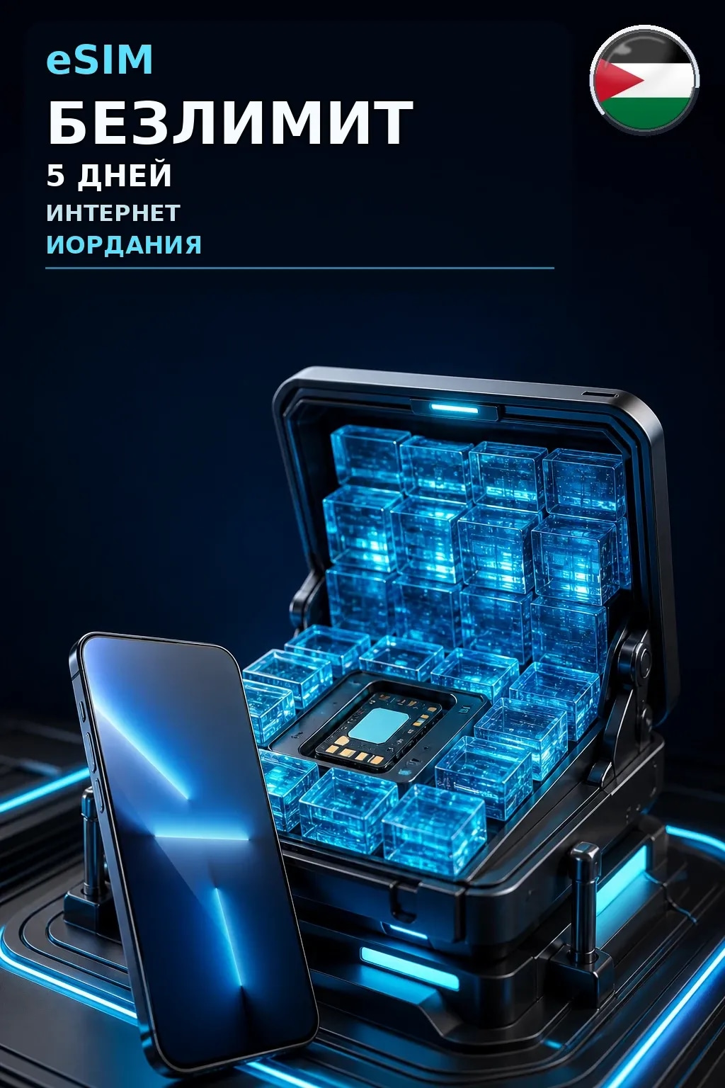 eSIM Иордания — БЕЗЛИМИТ, 5 дней — интернет