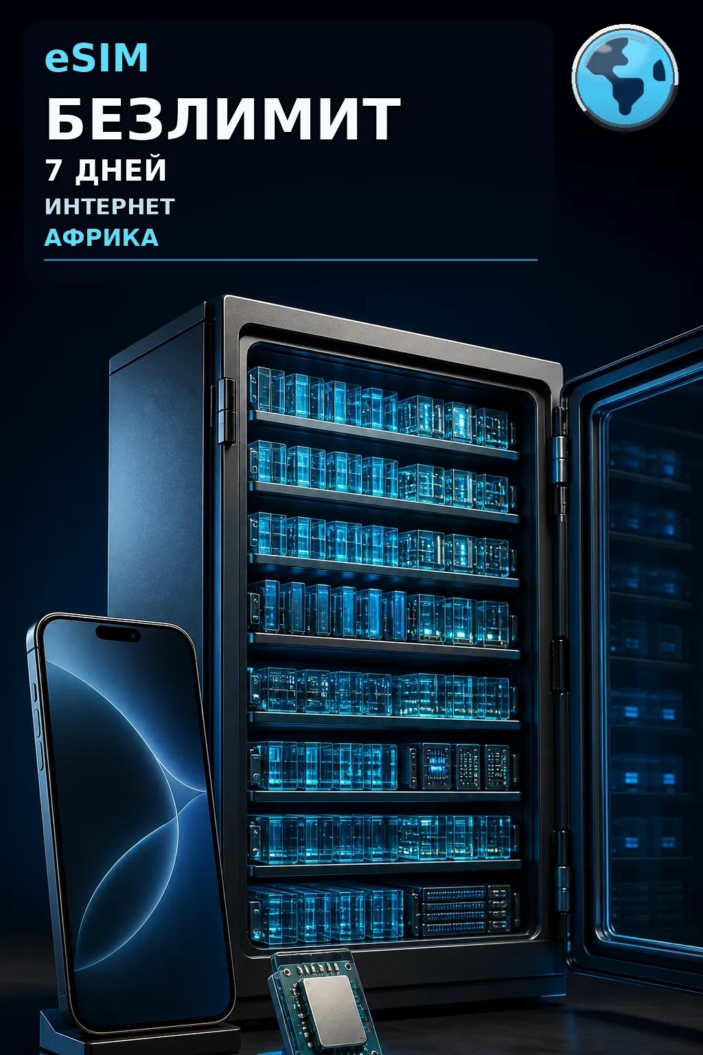 eSIM Африка — БЕЗЛИМИТ, 7 дней — интернет