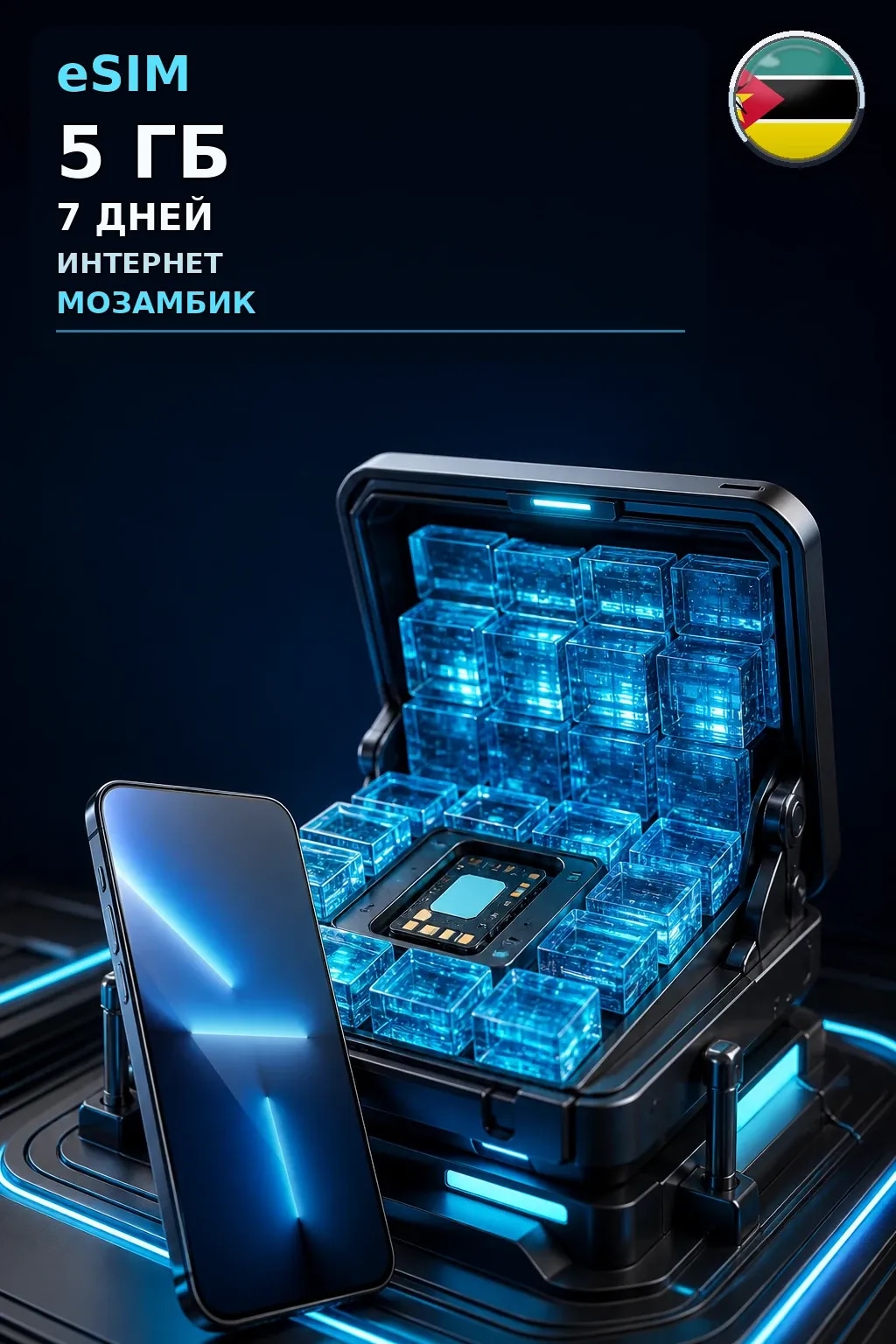 eSIM Мозамбик — 5 ГБ, 7 дней — интернет